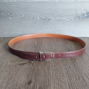 Vintage Christian Dior Brown Full Grain Glove Cowhide Skinny Belt 34